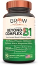 Crescer vitamina Além do Complexo B1 - Suplemento de vitamina B1 natural de Allithiamina com vitamina B essencial, tiamina, niacina, biotina, magnésio e mais - Suporta energia, humor e sistema nervoso - 90 Cápsulas