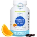 Vitamina C lipossomal 1000mg por Core Med Science, 90 Softgels - Suplemento de vitamina C lipossomal natural não-GMO que promove a pele saudável - Imune System Booster para adultos, apoia a formação de colágeno