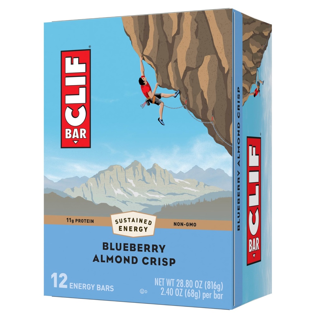 CLIF BAR - Blueberry Ammond Crisp - Feito com aveia orgânica - Não-GMO - Base de plantas - Barras de Energia - 2.4 onças (12 pacote)