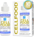Cellfood Oxygen Boost - 1 fl oz, 10 Pack - Suplemento de Oxigênio Líquido para Drenagem Linfática, Doença de Altitude, Jet Lag, Fadiga, Dores de cabeça e Energia - Gluten Free, Cert. Kosher