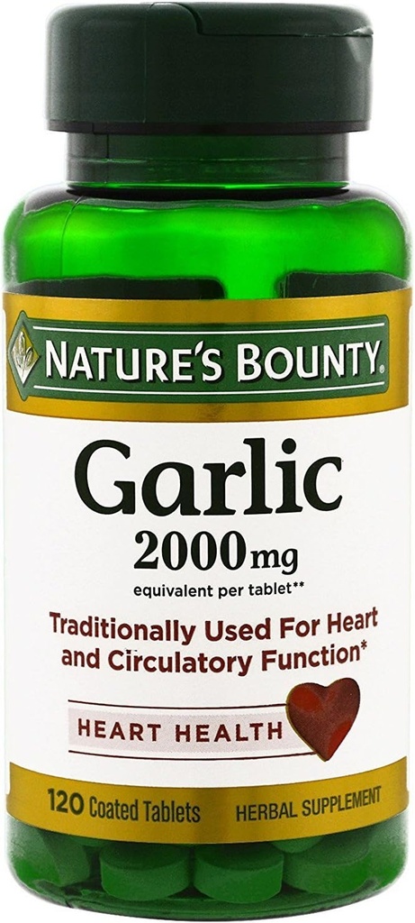 Alho de recompensa da natureza, 2000mg, 120 comprimidos revestidos (Pacote de 2), 2 garrafas Cada um de 120 comprimidos