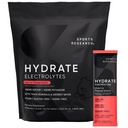 Pesquisa Desportiva Eletrolíticos Hidratos Powder Packets - Livre de açúcar e naturalmente saboreado com vitaminas, minerais e água de coco - Suporta a hidratação - 16 Packets - Romã de Cereja