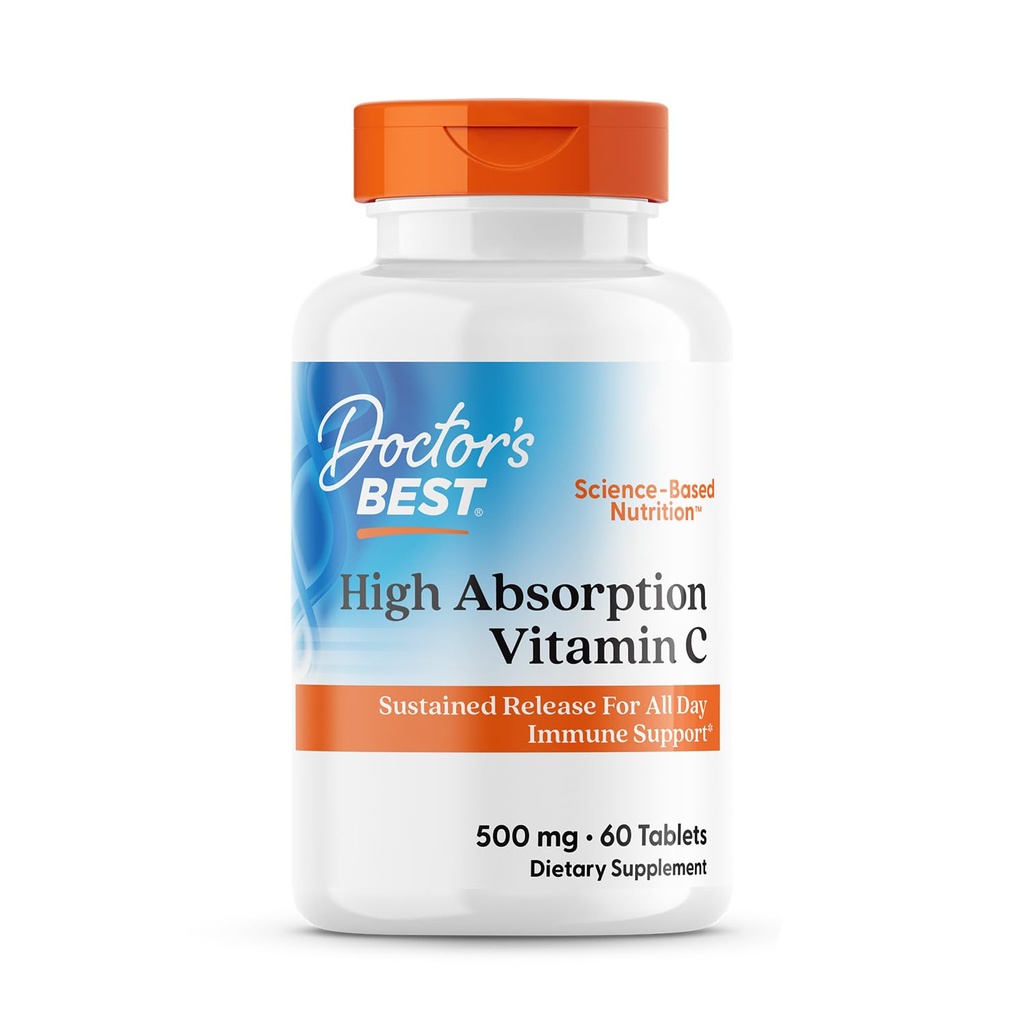 Médicos melhor alta absorção de vitamina C com PureWay-C, Mantido liberação para todo o dia de suporte imunológico, Não-GMO, Glúten livre, Soja livre, Vegan 60 comprimidos