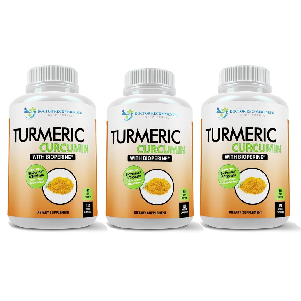 Suplemento de Curcumina Açafrão - 2250mg/d - Tampas de legumes - 95% Curcuminóides com Extrato de Pimenta Negra (Bioperina) - 750mg Cápsulas - 100% Orgânica - mais poderoso Açafrão (Pacote de 3)