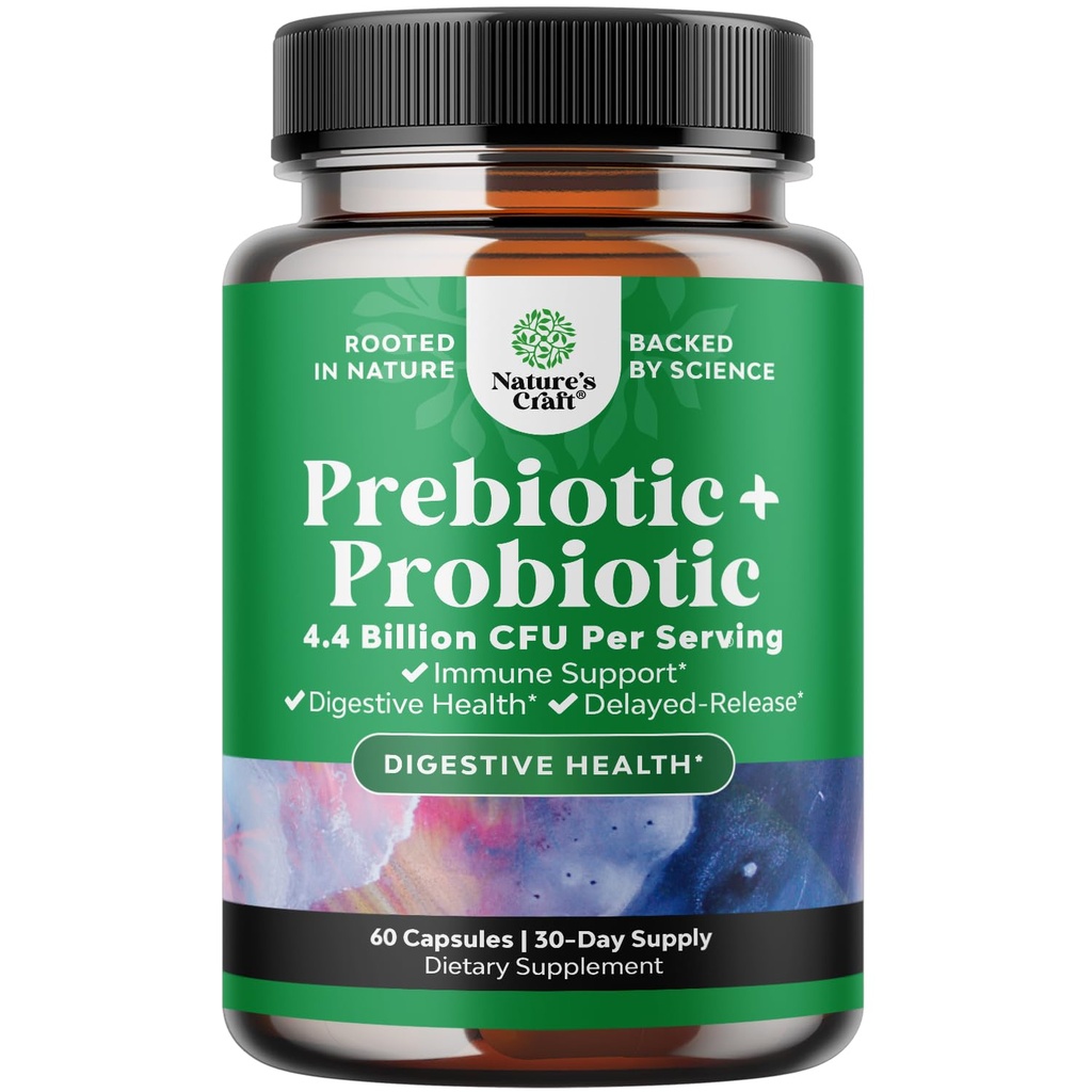 Prebióticos e Probióticos Gut Health Supplement - Super Potente Digestivo Saúde Acidophilus Probiótico Cápsulas com homens e mulheres Probióticos e Prebióticos para Colon Digestive Support e Imunidade