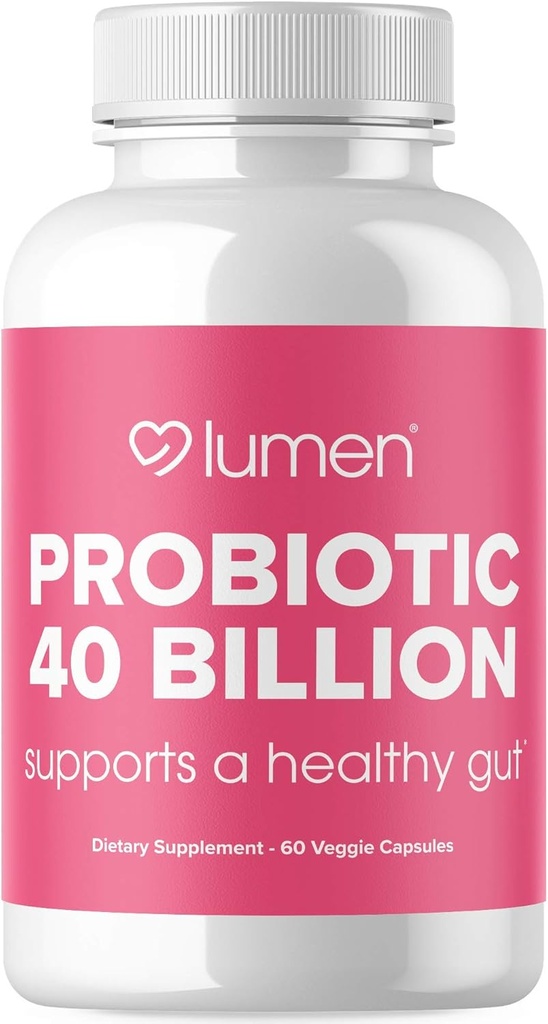 Lumen Naturals Probióticos 40 bilhões de UFC Probióticos para Mulheres e Homens □ Suporta Digestion, Gut Health & Imune System com Enzimas Digestivas - 60 Veggie Count
