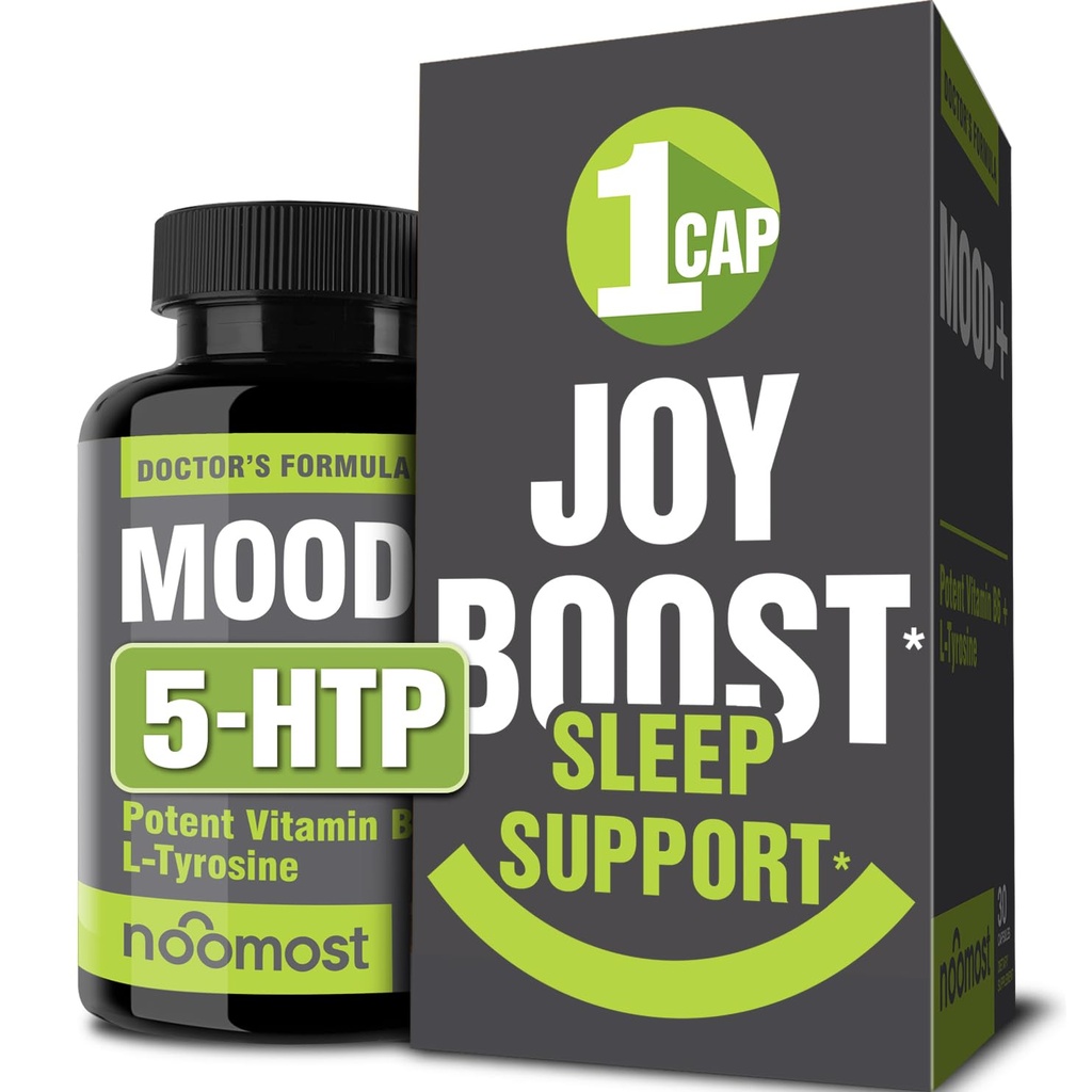 NooMost Mood Support Supplement for Mood Boost, Calm Mind & Body, Stress Response, Energy Supplement – Herbal Adaptogens: Ashwagandha, L Tyrosine, 5 HTP, Passion Flower, 30 Condes