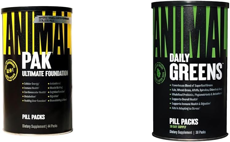 Animal Pak - Pacote de vitaminas e suplementos convenientes - Zinco & Verdes Pak - Clorofila
