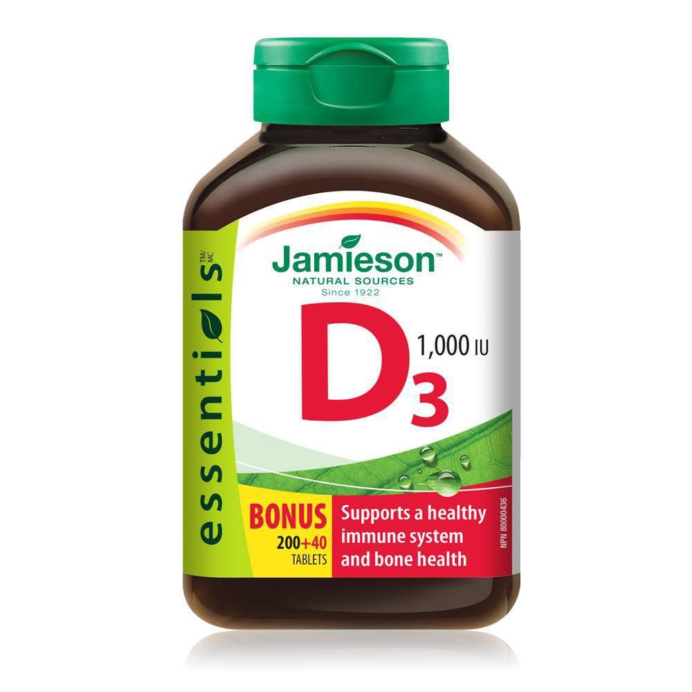 Vitamina D3 1.000 UI Bônus -240 abas Marca: Jamieson Laboratories