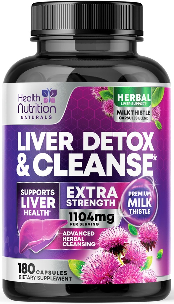 Fígado Gentil Cleanse Detox & Repair Formula - Suplemento de suporte de fígado avançado com cardo de leite de silimarina, raiz de dente-de-leão, extrato de alcachofra, alcaçuz, colina, e beterraba - 180 Cápsulas Veggie
