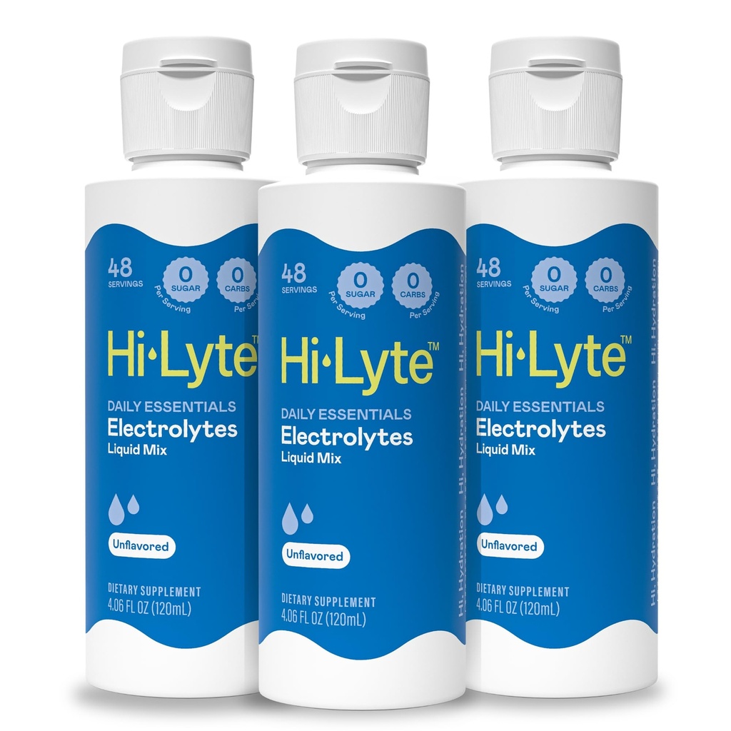Hi-Lyte Daily Essentials Electrolytes Liquid Mix sem sabor, 144 Servings
