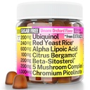 Red Yeast Rice Alpha Lipoic Acid Ubiquinol CoQ10 Citrus Bergamot Beta-Sitosterol Picolinato de Chromium Sugar-Less Gummies w Lion's Mane Turkey Tail Reishi Cordyceps Chaga, Pills Cápsulas Suplemento Alt