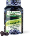 Ashwagandha Gummies, alta potência Ashwagandha Root Extract com magnésio Glycinate, Melatonin, B6, Valerian Root, GABA, Paixão flor para homens e mulheres. 60 Conte 30 porções por myVidaPure