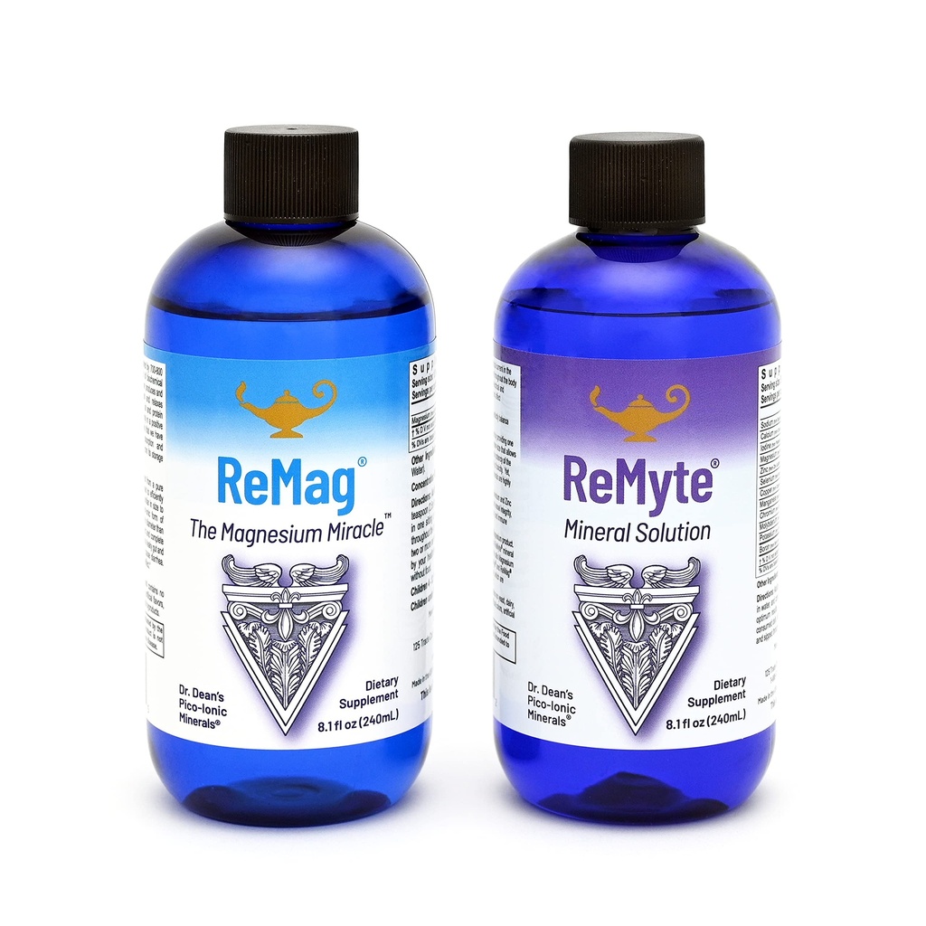 RnA ReSet ReMag & ReMyte – Magnésio Líquido e Pacote de Suplementos Multi-Minerais, 8.1 Fl Oz Cada um (2-Pack)