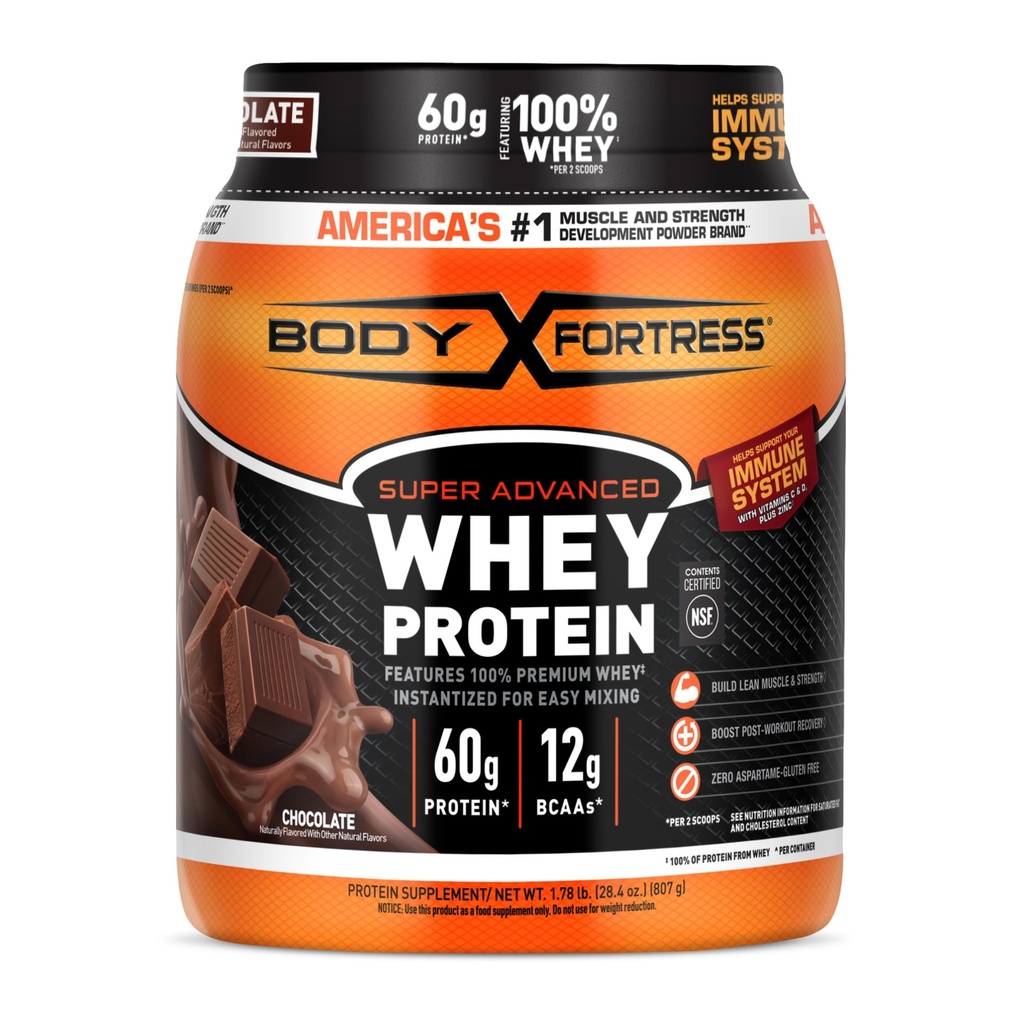 Corpo Fortaleza 100% Whey, Pó de proteína Premium, Chocolate, 1,78lbs