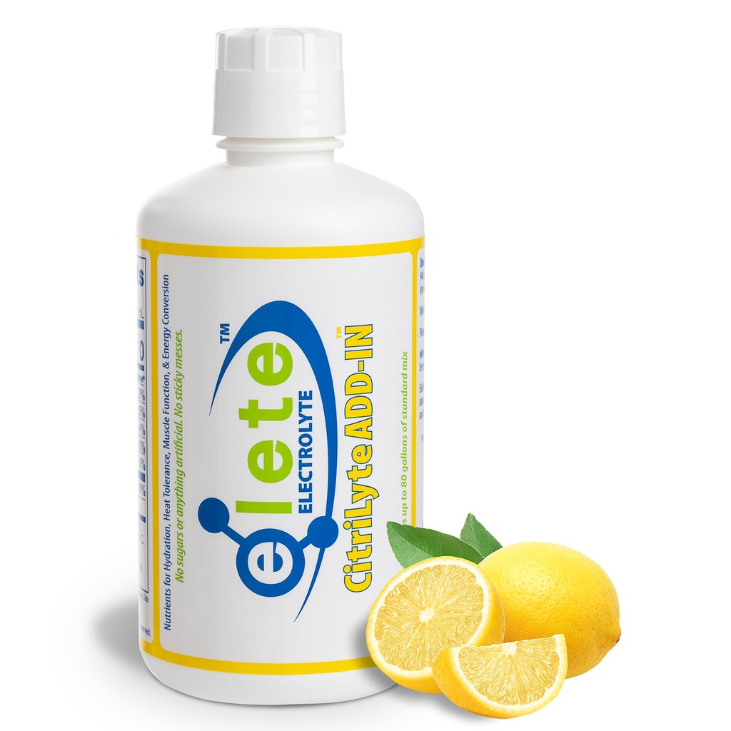Elete CitriLyte Electrolyte Add-in Drops Hydration □ Sódio, Magnésio, Potássio, Ligeiro sabor limão, Tudo Natural □ Perna e Músculo Cramp Alivio