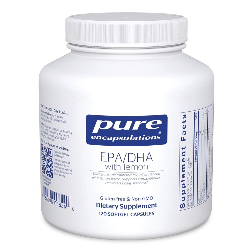 Encapsulamentos puros EPA/DHA com Limão Ultra-Puro, Molecularmente Destilado Óleo Concentrado com Limão 120 Cápsulas Softgel