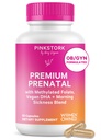 Cegonha Rosa Vitamina Pré-natal Premium para Mulheres - Ingredientes Orgânicos, Multivitamin & Probióticos - Manhã Doença, Digestão, & Energia - Folato, B6, & Ferro - 60 Cápsulas