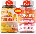 1Pack Curcumin Curcumin chicletes preenchidos + 1Pack Vitamina ADK com pastilhas B12