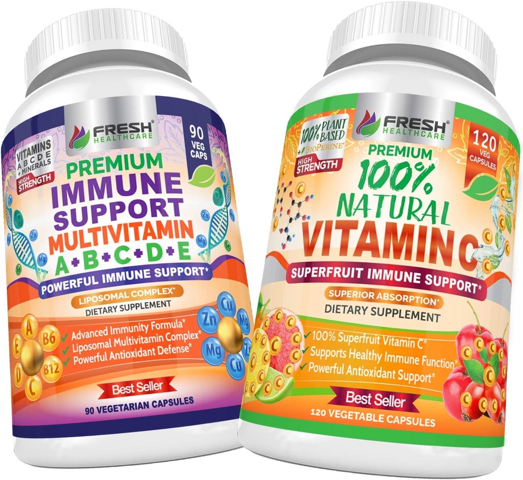 SAÚDE FRESCA Multivitamínico Imune e Vitamina C Natural - Bundle