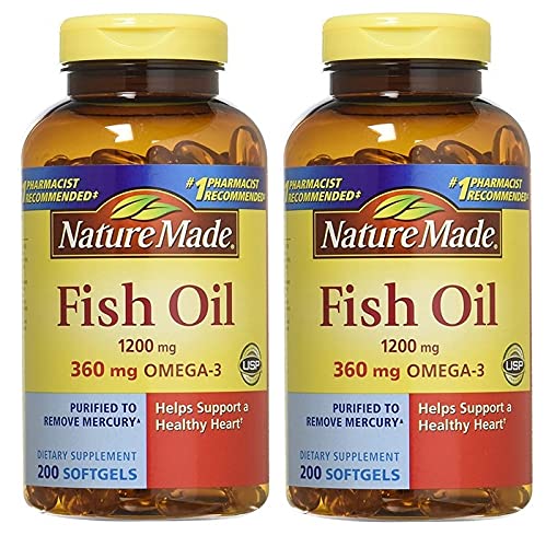 Óleo de peixe feito natureza 1200mg Com Omega-3, 400 Softgels