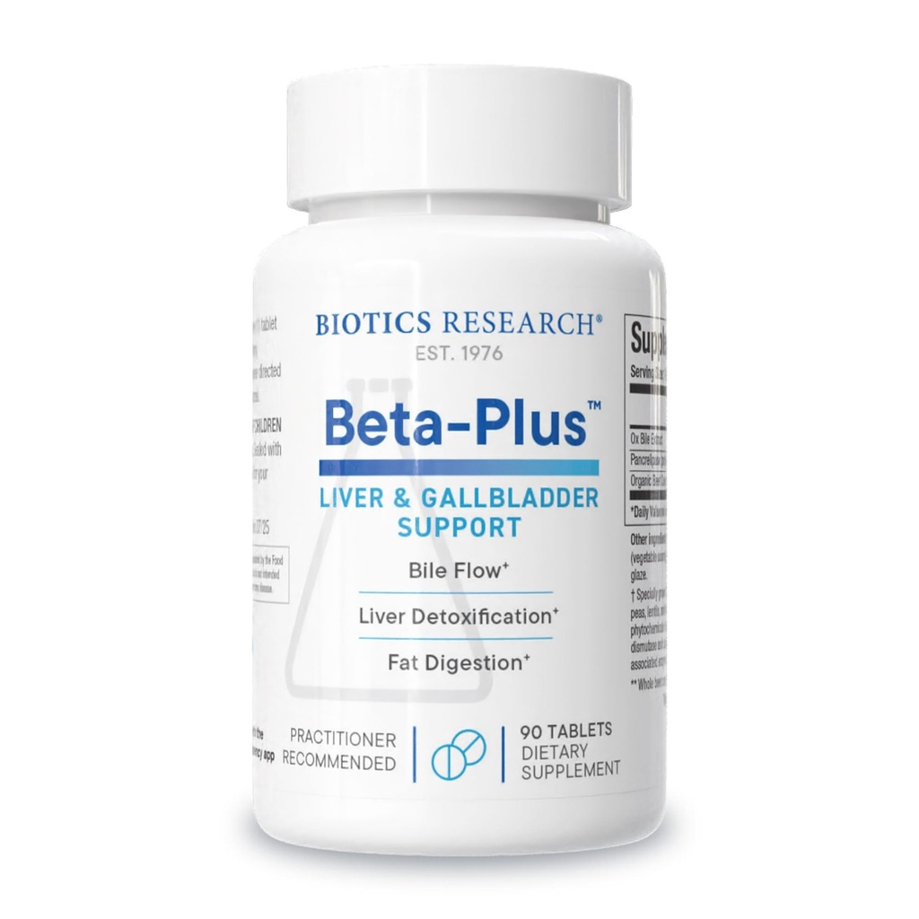 Biotics Research Beta-PlusTM Nutritional Ox Bile Salts Digestive Enzimas Suplemento para Produção de Bile para Sem Gallweadder-Supports Função geral do fígado, Digestão de gordura da Aids, Suprimentos Betaine 90 Tabs