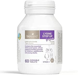 2 Conjunto Bio Island Lysine passo para a juventude 60 comprimidos mastigáveis (Austrália Importação)
