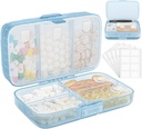 FYY Semanário Organizador de pílulas com rótulos,8 Compartimentos de viagem Diary Pill Case Moistureproof Big Pill Box para segurar vitaminas, óleo de peixe, suplementos, Cotton Swab e bandagens-azul