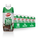 BOOST MAX Protein Shakes Pronto para Beber - 30g Alta Protein Shake - Chocolate - Bebidas Nutricionais para apoiar a recuperação muscular Após o exercício, 26 vitaminas e minerais, 1g de açúcar, 11 fl oz (Pacote de 18)