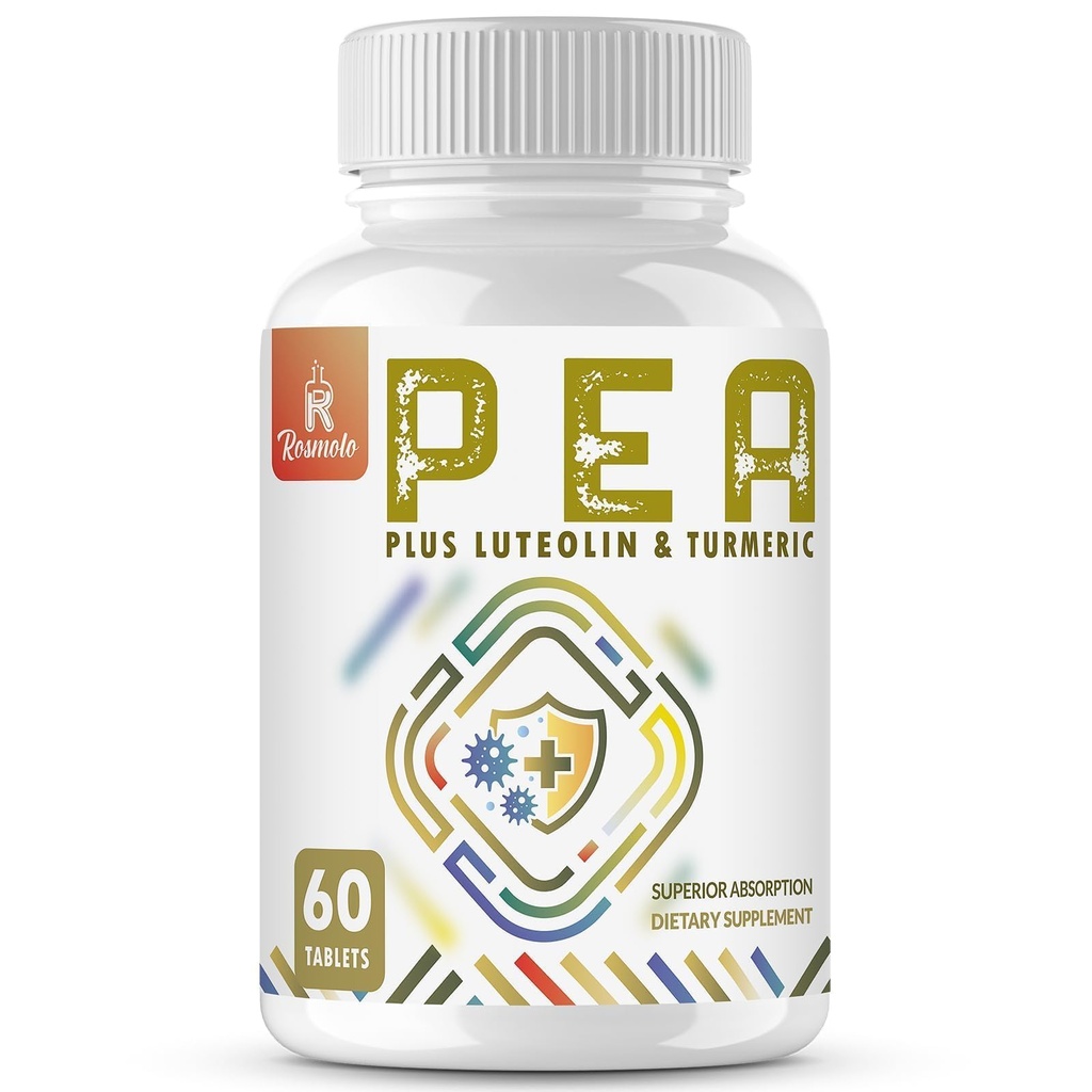 1500 MG Palmitoiletanolamida com Luteolina 98% e Turmérica, Alta Absorção, Suplemento de Ervilha Micronizada para Gestão de Desconforto- EUA Made - 60 Comprimidos