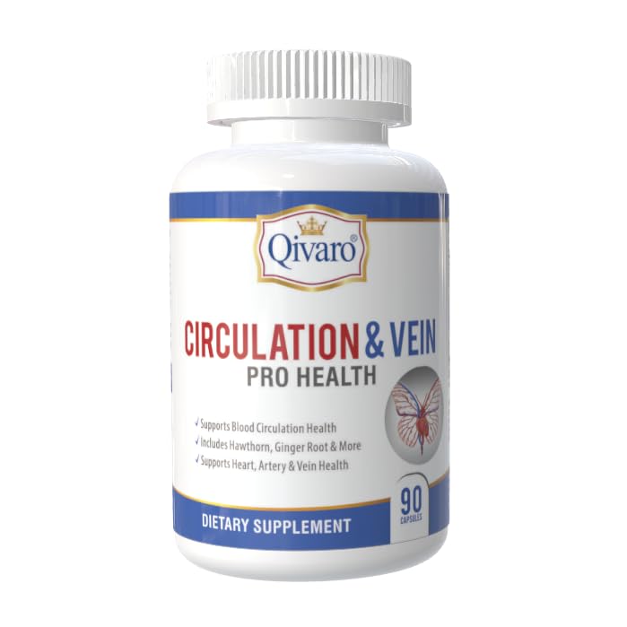 Circulação e Vein Pro Suplemento - Contém Niacin, L-Arginina, Ginger, Cayenne Pepper, Hawthorn & Diosmin - 90 Cápsulas
