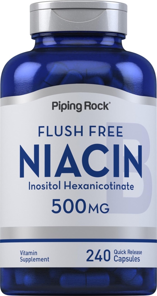 Piping Rock Niacin 500mg □ Flush Free □ 240 Cápsulas