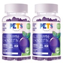Animais de estimação Purest Glucosamine Condroitin Gummies com HSH & Elderberry Força Extra - Apoio Conjunto, Suplemento de suporte imunológico antioxidante para adultos, homens e mulheres.(2 Pack) Blueberry