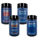 Sheer Ultimate Stack - Suplemento DHEA para homens DHEA 100mg & Nitric Oxide Supplement & Sheer Shred & Sheer Alpha