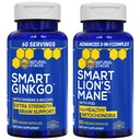 ESTACIONAMENTOS NATURAIS Ginkgo Biloba + Lions Mane Mushroom Bundle - Foco e Suporte à Memória* - 120 Cápsulas