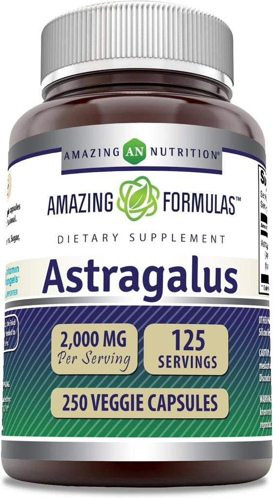 Fórmulas surpreendentes Astragalus 2000 mg Por Cápsulas de Servimento Suplemento □ Feito de Puro Astragalus Membranaceus Planta Extrato raiz