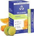 Blueshift Turmeric Citrus Medley - Empacotes de pó de Açafrão para água, Suplemento de Curcumina Açafrão, Sem Mistura de Bebida de Açúcar para suporte de recuperação natural - Citrus Flavor, Varas de Pó (10 Pack)
