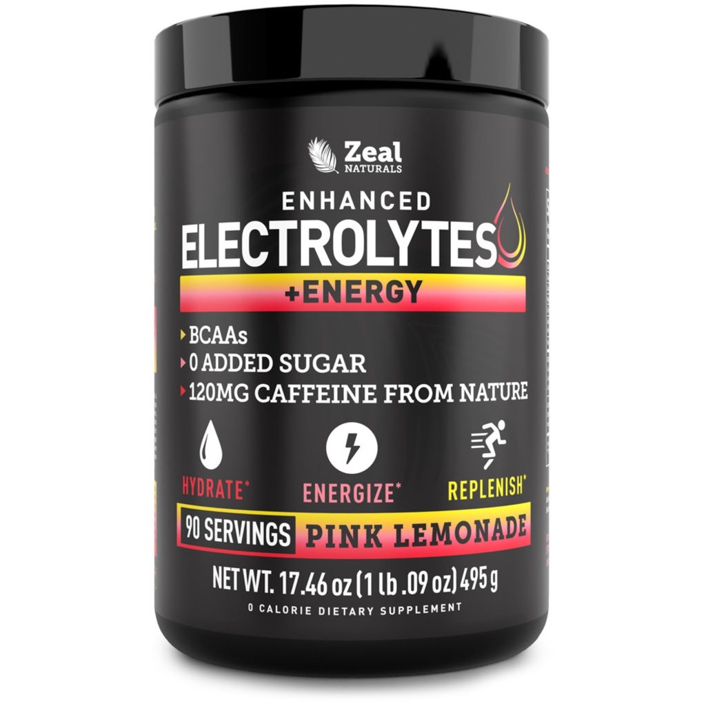 Eletrólito pré-treino + Mistura de bebida em pó de energia (90 Servings ) w/ 0 Açúcar + BCAAs + B-Vitamins Suplemento de eletrólito w Zinco de potássio e magnésio para hidratação - Eletrólitos de Keto