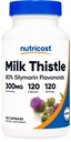Nutricost Milk Thistle Cápsulas 300mg, 120 Cápsulas (80% Silymarin) - Gluten-Free & Non-GMO