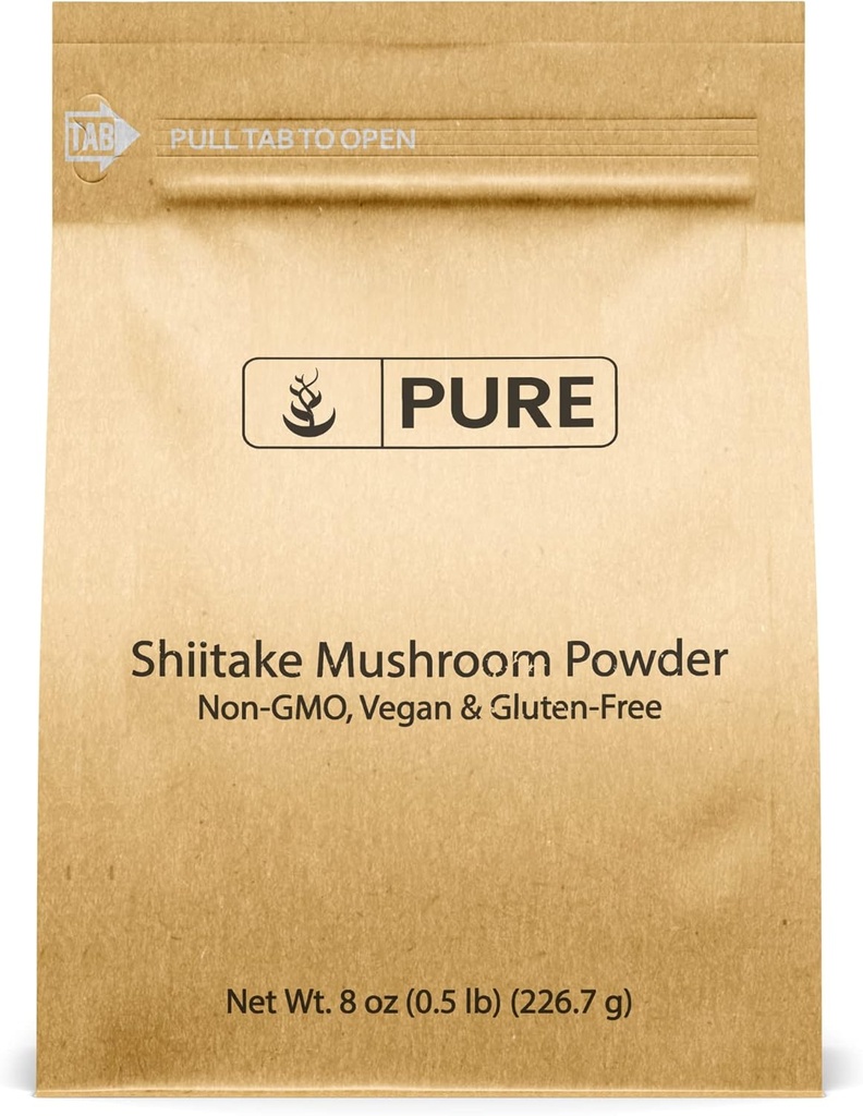 INGREDIENTES ORIGINAIS PUROS Shiitake Cogumelo (8 onças) Cogumelo Florestal Preto, Extrato de ervas, Suplemento tradicional.