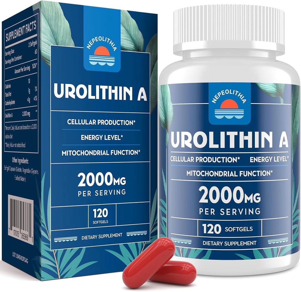 Urolitina A 2000mg, sem glúten, 120 Softgels