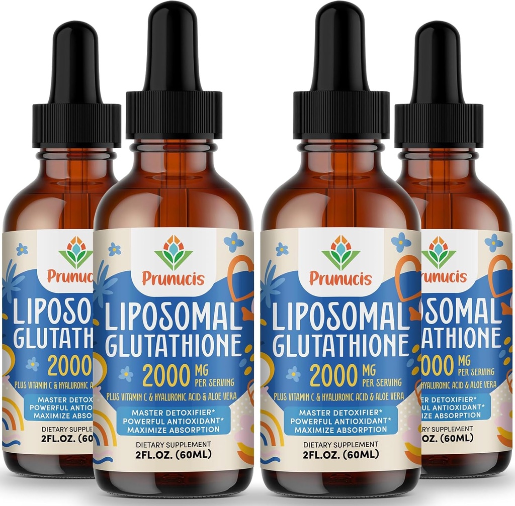 2000MG Lipossômico Glutationa Líquido, 98% Absorção, Forma ativa L-Glutationa Suplemento, Vegan Friendly, Complexo antioxidante poderoso para o sistema imunológico, Defesa do envelhecimento, Detox,8 FL.OZ