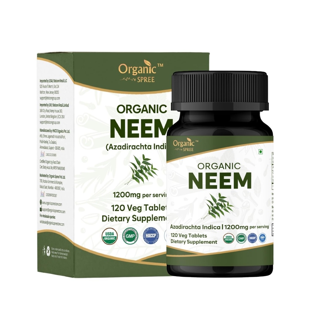 Neem 120 Comprimidos (Azadirachta Indica) (Neem) (em inglês)