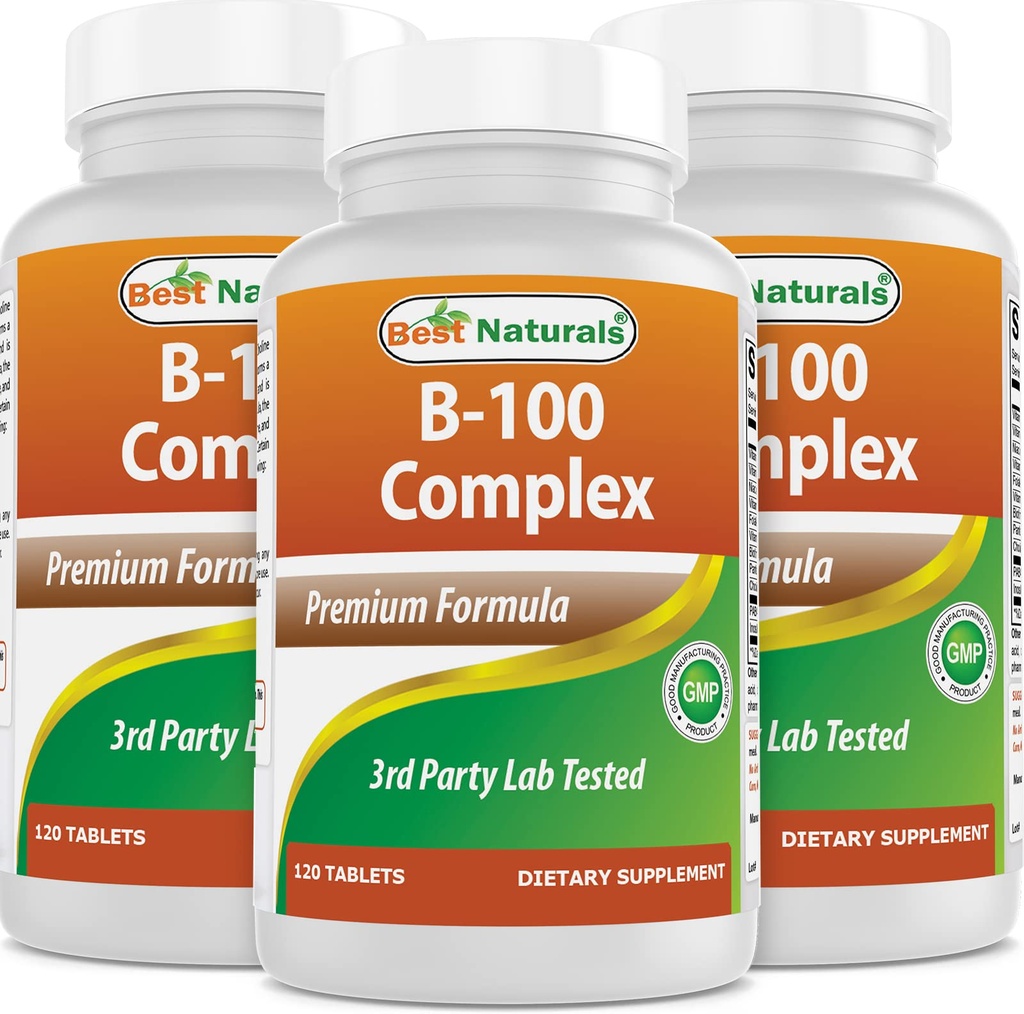Melhores Natural B 100 Complexo 120 Comprimidos (B Vitaminas Complexo) (120 Contagem (Pacote de 3))