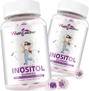 Inositol Gummies Myo-Inositol & D-Chiro Inositol Ideal 40:1 razão Inositol Suplemento com Ômega-3 Vitamina D3 Suporta Ciclo de Ovulação Saudável Regularidade Sabor de uva 2 embalagens