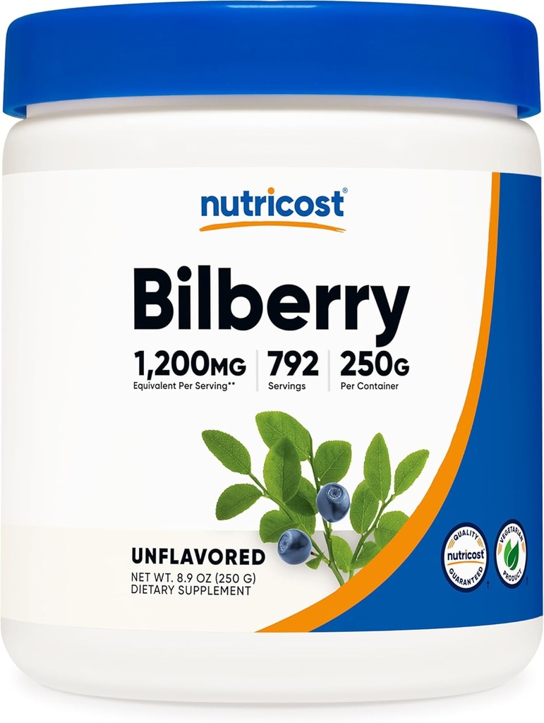 Nutricost Bilberry Powder 250 Grams - Gluten Free e Non-GMO