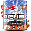 G Combustível Dragon Ball Z Energy Drink Powder, Mistura de cafeína pré-treino para jogos, Sugar Free Focus Amino, Vitamina + Antioxidantes, 9.8 oz (Strawberry Lychee, 40 Servings)