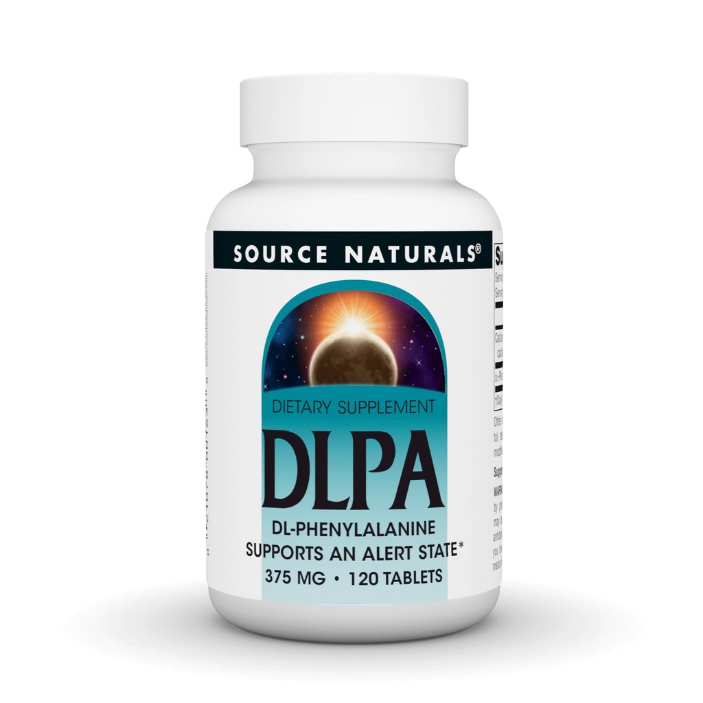 Fonte Natural DLPA DL-Fenilalanina, Apoia um Estado de Alerta* - 375 mg -120 Comprimidos