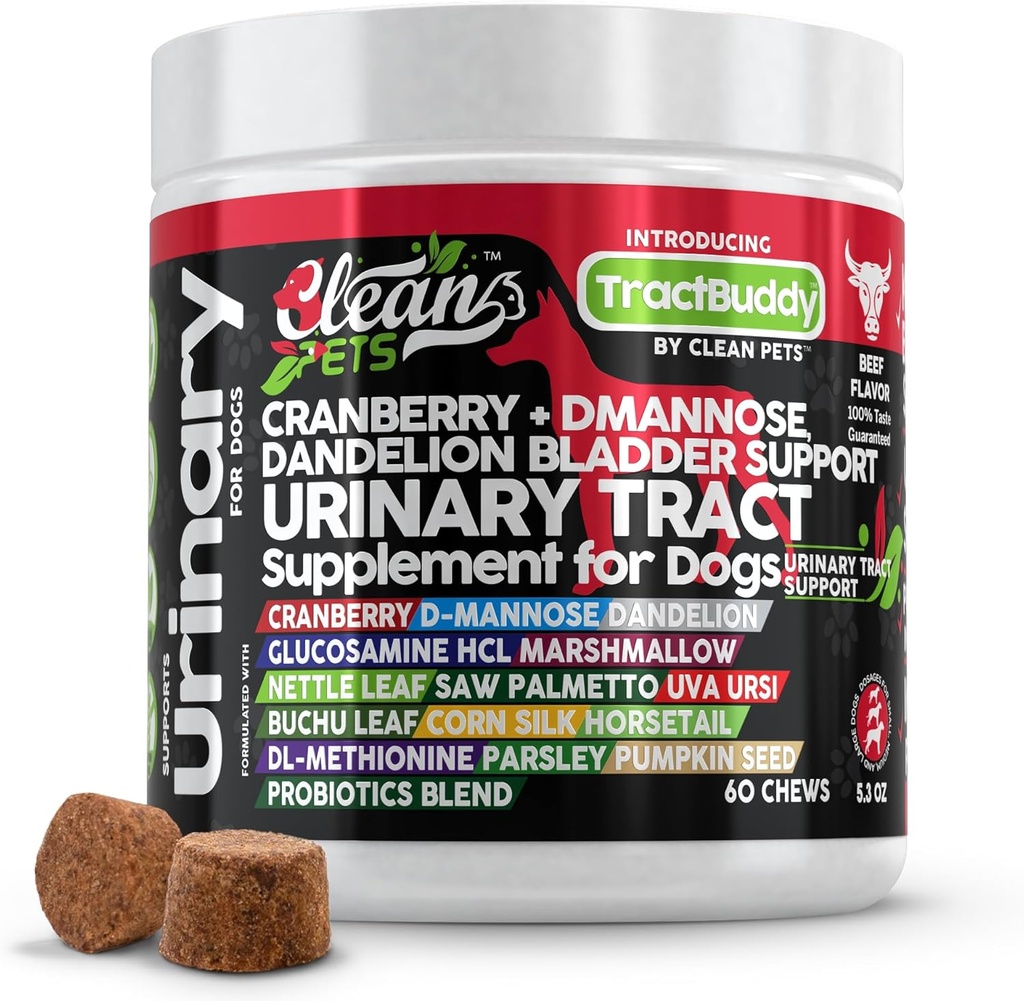 Cranberry para cães Suporte de Trato Urinário D-Mannose UTI Bladder Stones Dandelion Glucosamina HCL Marshmallow Nettle Leaf Saw Palmetto Uva Ursi Buchu Horsetail Metionina Parsley Supplement