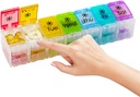 Organizador de Pílulas Grande 7 Dia com Spring-Open Design- Organizador de Pílulas Semanal 2 vezes por dia com AM PM Big Compartimentos Caixa de Pílulas para Suplementos Titular de Pílulas para Medicina de Vitaminas Organizador